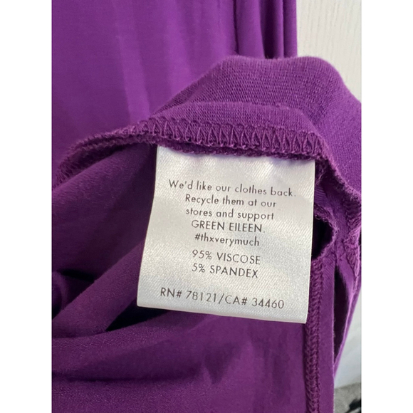 Eileen Fisher Basic Purple Long Sleeve Scoop Neck Mini Tunic Dress - Picture 6 of 6